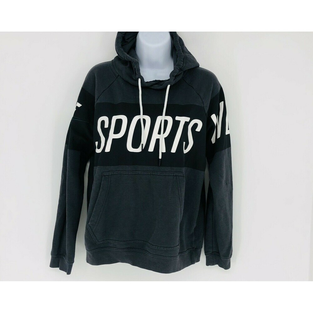 Nike Sportswear "SPORTS" Gray & Black Colorblock Pull Over Hoodie Women's M